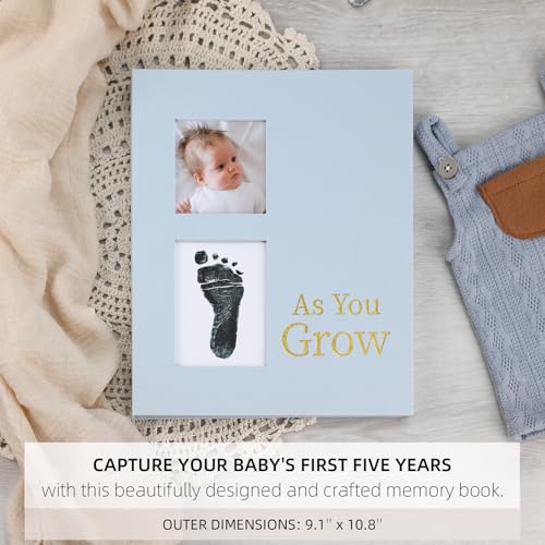 LONLAT Keepsake Memory Book for Baby Boys or Girls, Timeless First 5 Year Baby Book, A Milestone Book to Record Every Event from Birth to Age 5 Gender Neutral Journal Scrapbook Photo Album (Light Blue) - Image 2