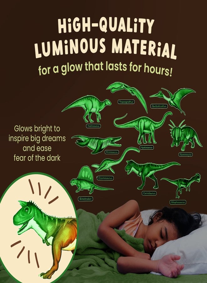 Rayliad Glow in The Dark Dinosaur Wall Stickers - 10 Large Bright Wall Decals for Bedroom Walls and Ceilings - for Boys Room and Girls Room - Set 2 - Image 5