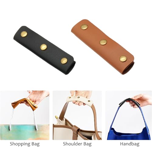 ArrErr 4 Pack Tote Bag Top Handle Pads with 3 Snaps Non Slip Shoulder Straps Wrap Cover Grips for Tote Top Handle Bag Underarm Purse Shoulder Bags Handbags Keeps Double Handles Together - Image 3