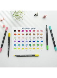 Ohuhu Ohuhu Brush Pen Set 48 Colours & Coloring Book Set Fine & Brush Dual Tip Brush Pens Water-Based Markers Water Colour Set For Adults Coloring Calligraphy Drawing Sketching Bullet Journal, Multicolour  - Image 3