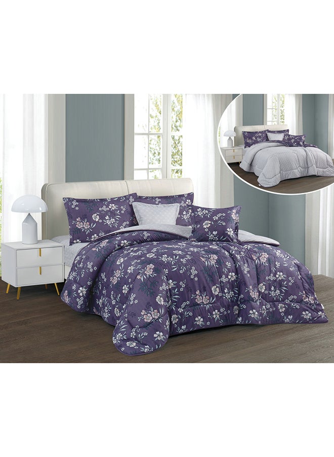 Hours - Horse comforter set with durable and soft fabric two sides with a floral pattern 6 pieces king size - Image 1