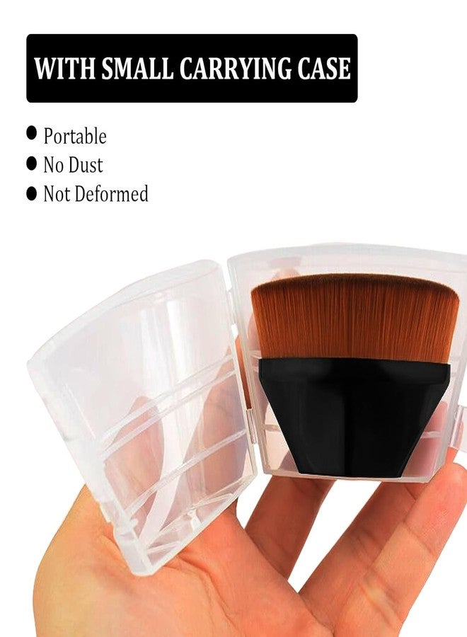 Houvida Foundation Brush and 2Pcs Triangle Powder Puffs, Base Makeup Brush for Blending Liquid, Face Makeup Puff for Body Loose Powder Beauty Makeup Tool (Black Color) - Image 4
