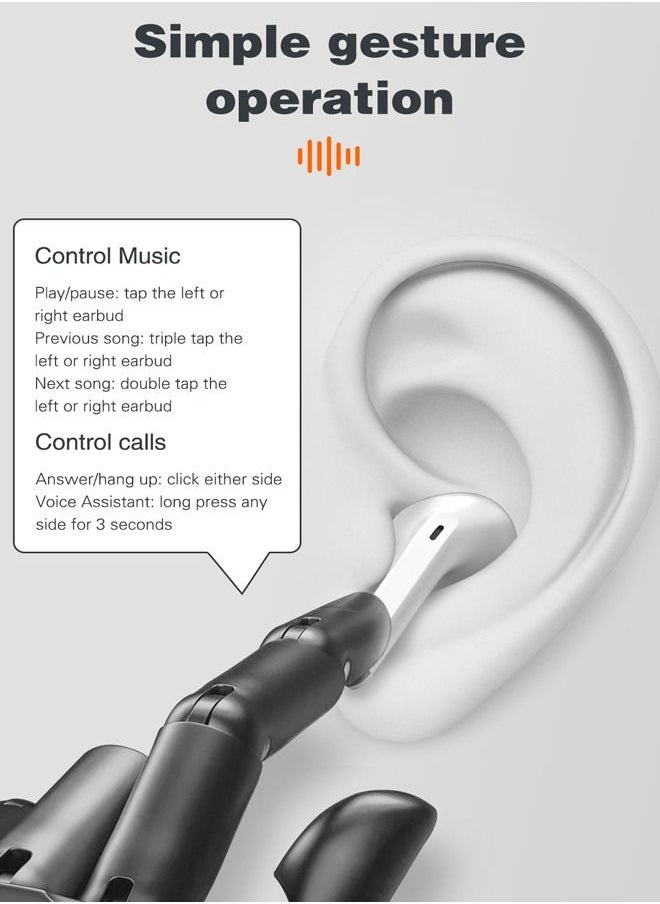 LDNIO True Wireless Earbuds Bluetooth Earphones With Charging Case White  - Image 4
