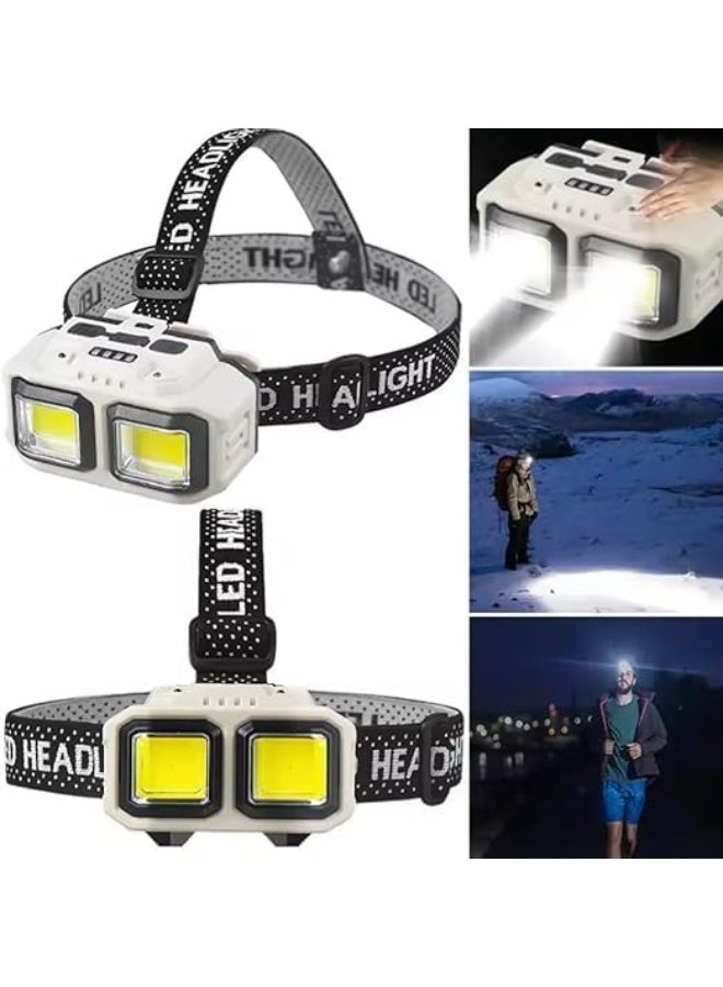 High Quality USB Rechargeable LED Headlamp, Sensor, Head, Lithium Battery, Fishing, Mountain Camping, Sports, Waterproof - Image 3