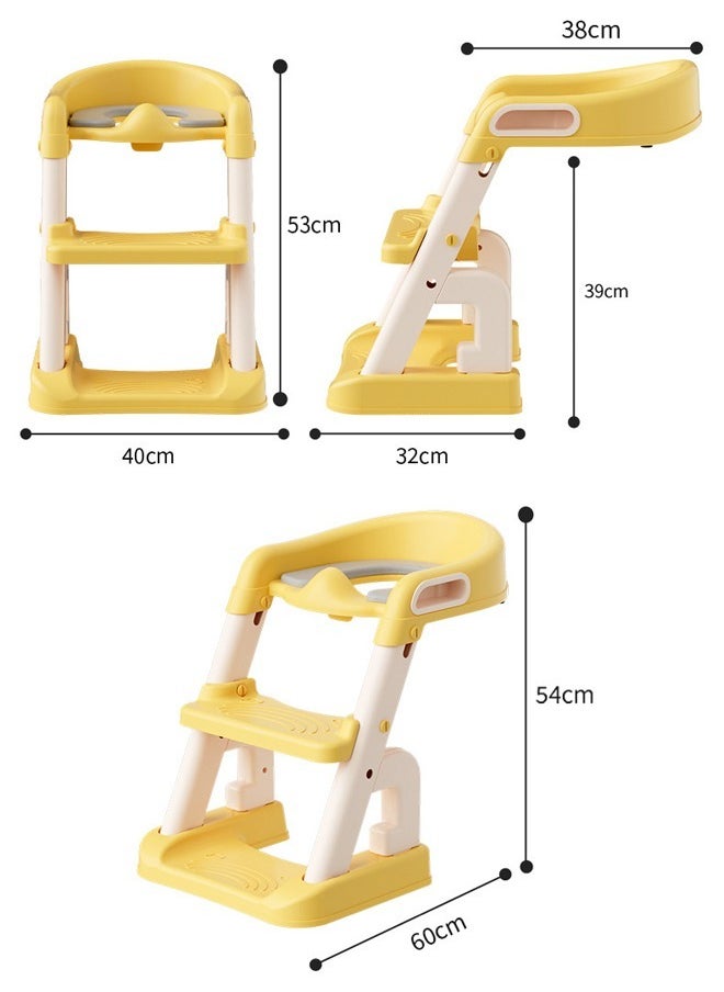 Occuwzz Children Auxiliary Toilet Ladder with Safety Handle Non-slip Pad Foldable Height Adjustable Toilet Training Table and Chair Suitable for Children Toddler Boys Girls  - Image 2