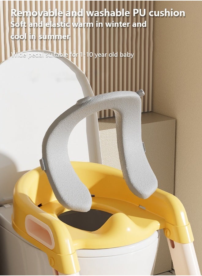 Occuwzz Children Auxiliary Toilet Ladder with Safety Handle Non-slip Pad Foldable Height Adjustable Toilet Training Table and Chair Suitable for Children Toddler Boys Girls  - Image 4