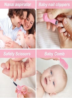 iMissiu Baby Grooming Healthcare Kit, 8 Piece Baby Safety Care Set, Baby Toiletry Bag, Baby Essentials Nursery Kit for Newborn Girl Boys (Pink)  - Image 3