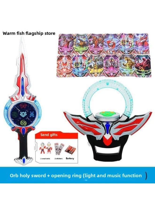 Generic - Ultraman Sword Ultraman Sword Ultraman Transformer Authentic Ring Set Children's Vocal Toy-Color:Holy Sword Free 30 Films - Image 1