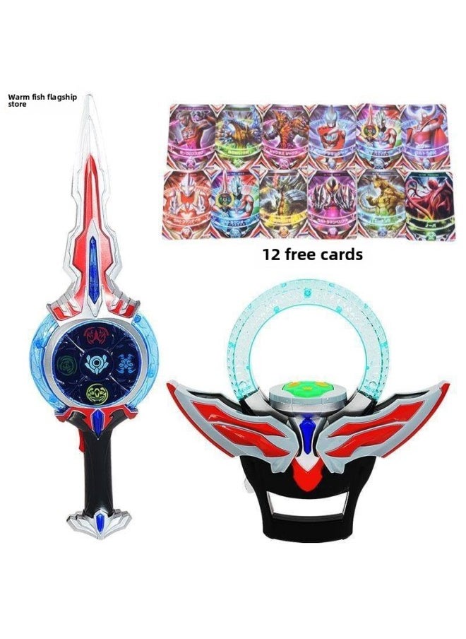 Generic - Ultraman Sword Ultraman Sword Ultraman Transformer Authentic Ring Set Children's Vocal Toy-Color:Holy Sword Free 30 Films - Image 1