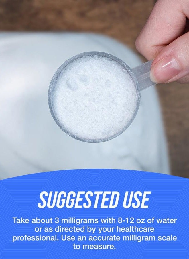 BulkSupplements .com مسحوق الميلاتونين - ميلاتونين نقي، مساعد للنوم للبالغين - نباتي وخالي من الغلوتين، 3 ملغ لكل حصة، 25 غ (0.88 أونصة) (عبوة من 1) - Image 4