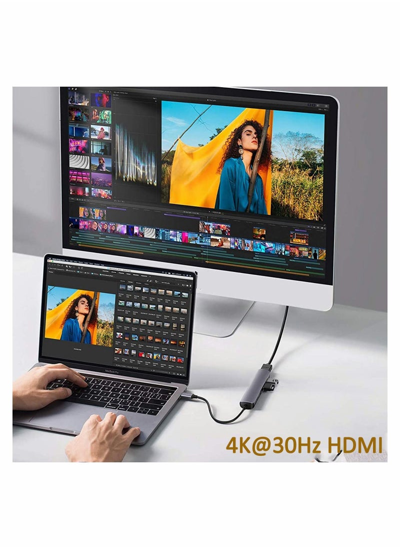 Y&D 5 in 1 USB C Hub Multiports Type Dock to HDMI Adapter USB-C Docking Station with 4K HDMI, 4 3.0 Ports Compatible for MacBook Pro, Air 2019/2018/2017, 12'' MacBook, iPad XPS 13  - Image 3
