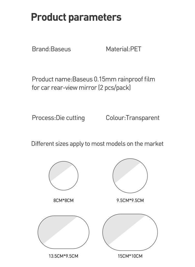 Baseus - Rainproof Side Mirror Sticker - Image 5