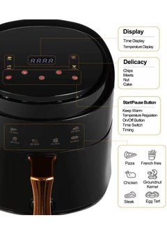 Generic Air Fryer, XL 8L Family Size, One-Touch Digital Control Presets For French Fries Chicken Meat Fish and Pizza, Nonstick Dishwasher-Safe Parts, Auto Shut Off Black  - Image 2