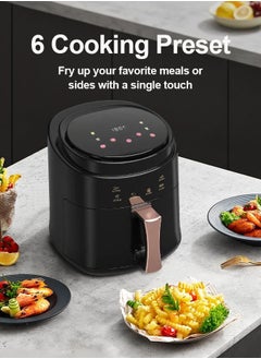 Generic Air Fryer, XL 8L Family Size, One-Touch Digital Control Presets For French Fries Chicken Meat Fish and Pizza, Nonstick Dishwasher-Safe Parts, Auto Shut Off Black  - Image 3