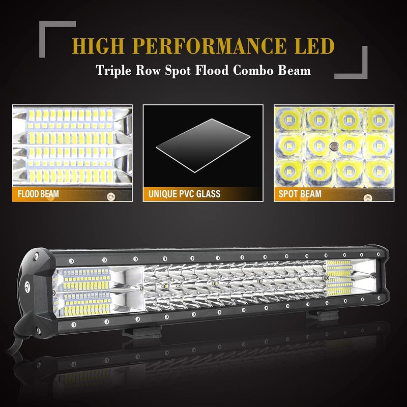 SKYWORLD 20 Inch 288W LED Light Bar with Mounting Bracket and Wiring Harness - Image 4