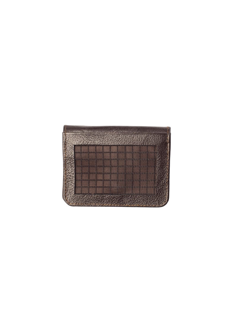 Decov Genuine Leather Card Holder Wallet, 10 Card Slots, Multiple Compartments, Brown - Image 1