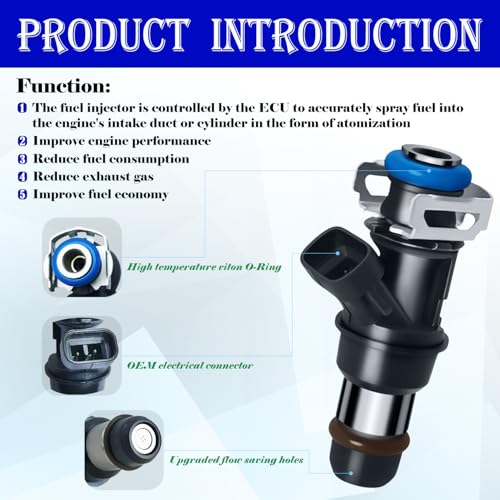 SeyPon Upgraded 4 Holes Gas Fuel Injectors Fit For GMC: Yukon (XL)/Sierra, 1500 2500 3500, For Chevy: Tahoe/Express/Suburban/Silverado, For Cadi Escalade, V8 4.8L/5.3L/6.0L 2000-2006# 17113553(8 Pcs) - Image 3