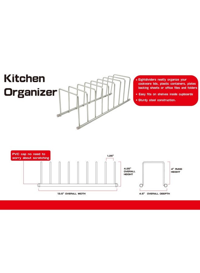 FitWell Home Products FitWell Kitchen Bakeware Organizer,Plate Racks,Rack for Plastic Lids,Cutting Boards,Cookie Sheets,Pots & Pans Holder,Compact Kitchen Storage,Cabinet Organizer - Image 2