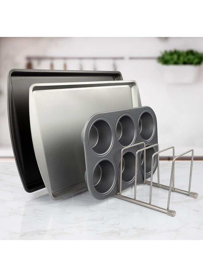 FitWell Home Products FitWell Kitchen Bakeware Organizer,Plate Racks,Rack for Plastic Lids,Cutting Boards,Cookie Sheets,Pots & Pans Holder,Compact Kitchen Storage,Cabinet Organizer - Image 3