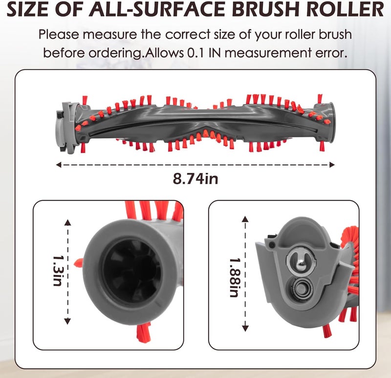 Coodss Replacement Roller Brush Kit Compatible with Shark NV800,NV800W,NV801,NV801Q,NV803,UV810,HV380,HV381,HV382,HV384 Vacuum Cleaner (1 Soft Roller Brush + 1 All-Surface Roller Brush) - Image 2