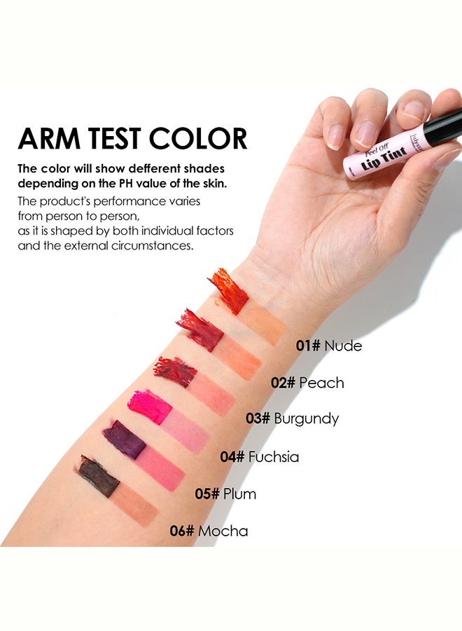 Julystar Peel-off Lip Tint,Waterproof Lip Gloss,Mild Non-drying Whole-peel Liquid Lip Gloss for All-day Daily & Date Makeup, Multi Natural Shades Available,04# FUCHSIA - Image 5