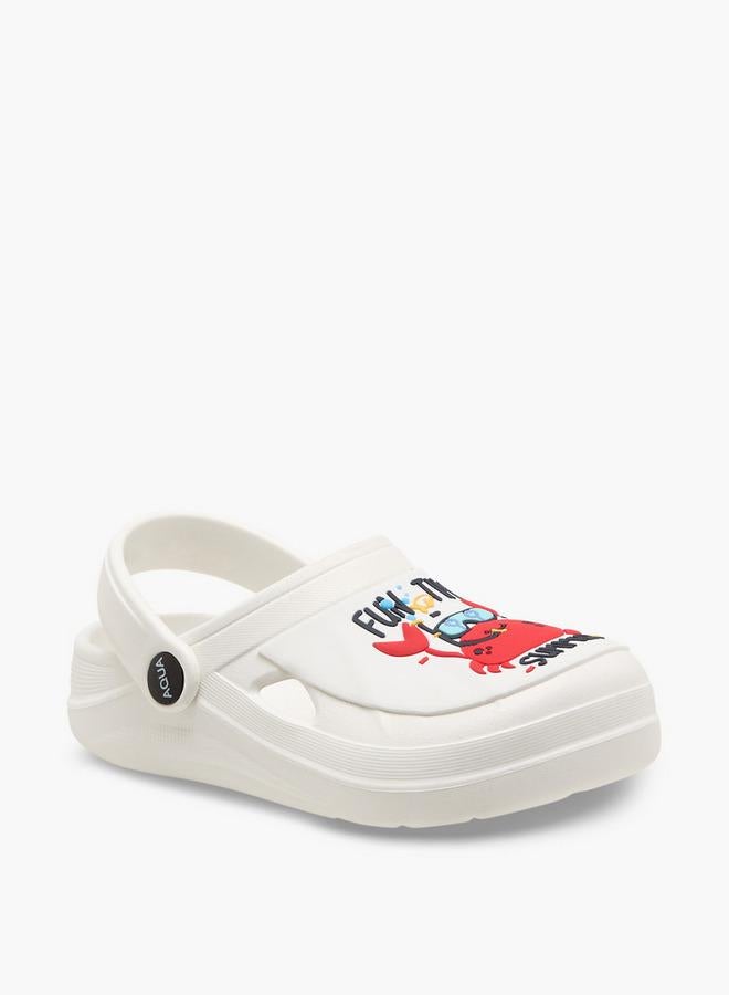 Aqua Kids Crab Print Clogs - Image 2