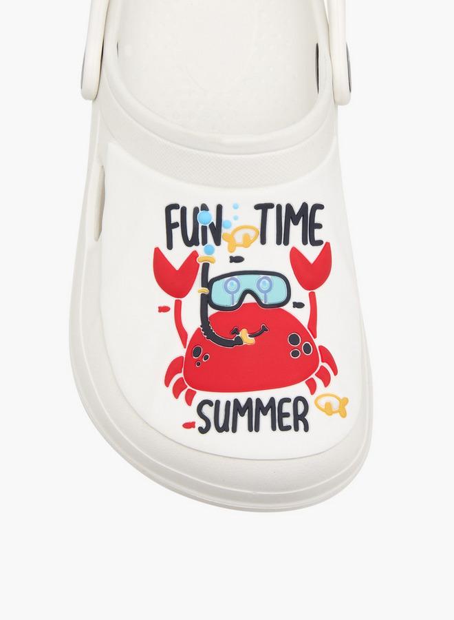 Aqua Kids Crab Print Clogs - Image 4