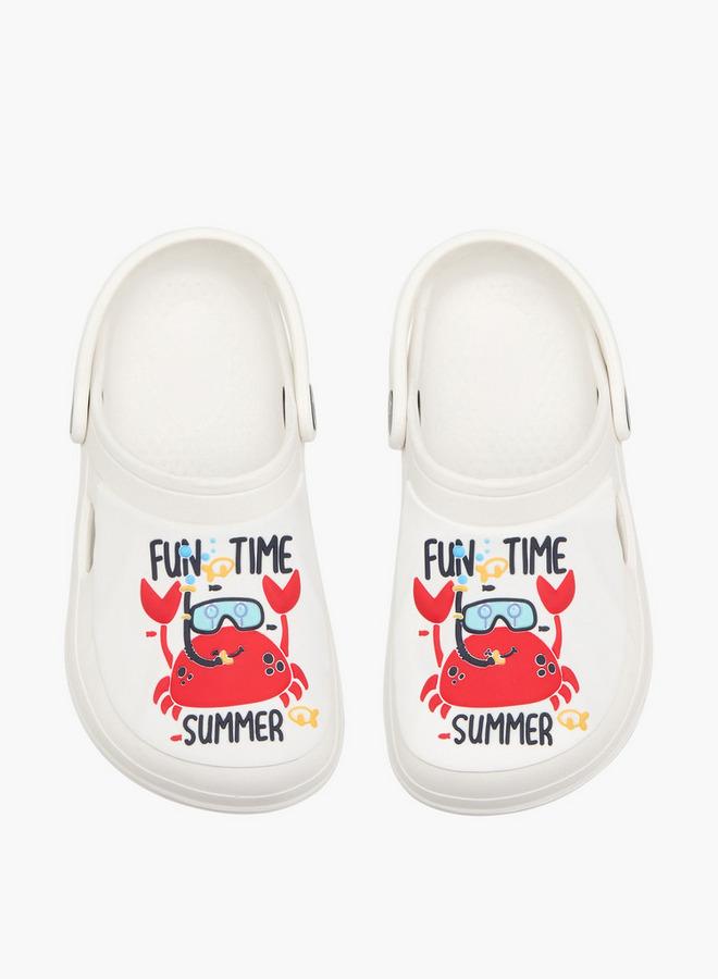 Aqua Kids Crab Print Clogs - Image 1