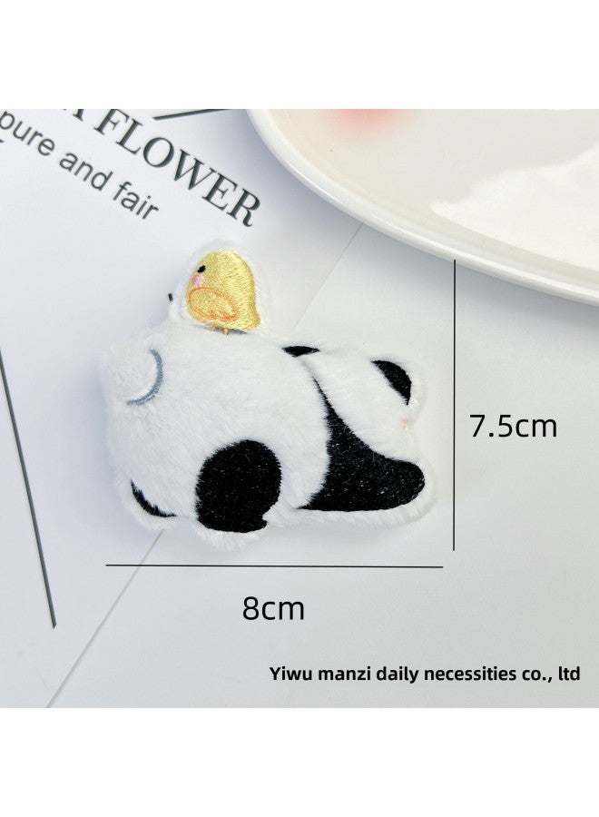 Bamboo Panda Squeaky Pendant Panda Series Brooch Plush Toy Shoes And Hats Clothing Scarf Socks Accessories-Specifications:Bamboo Sitting Panda-Color:Opening At The Back - Image 4