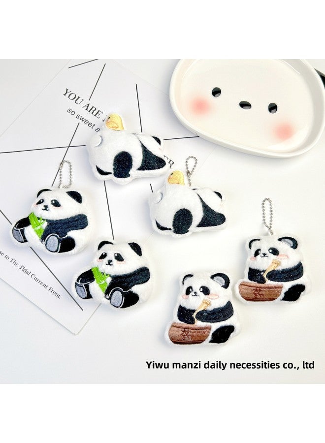 Bamboo Panda Squeaky Pendant Panda Series Brooch Plush Toy Shoes And Hats Clothing Scarf Socks Accessories-Specifications:Bamboo Sitting Panda-Color:Opening At The Back - Image 2