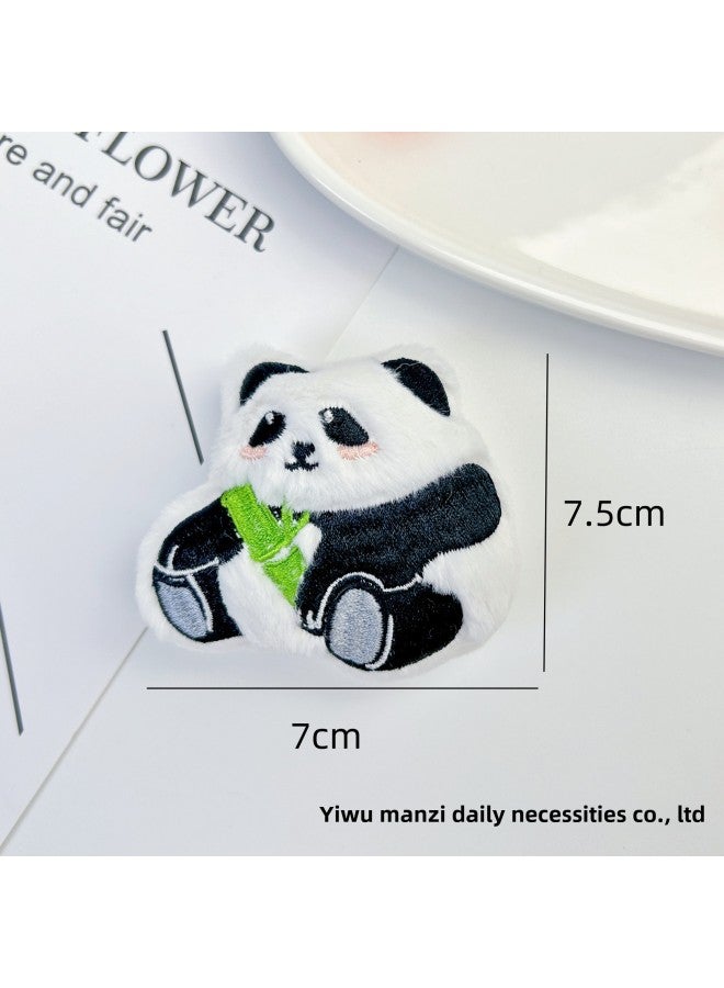 Bamboo Panda Squeaky Pendant Panda Series Brooch Plush Toy Shoes And Hats Clothing Scarf Socks Accessories-Specifications:Bamboo Sitting Panda-Color:Opening At The Back - Image 1