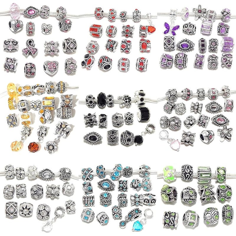 ICYROSE Surprise Charms set of 50 Beards Silver Stater Charms Fits PANDORA Jewelry for European Snake Chain Bracelets - Image 1