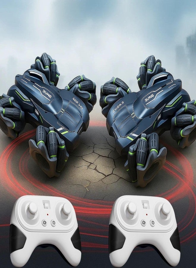 GRAPHENE 2Pcs RC Drift Battle Stunt Car Toy 4WD 2.4Ghz 360° Flip Dual-Sided Tumbling High-Speed Off-Road Remote Control Car Playset for 5-12 Kids Boys Adults Crawlers Racing Cars Set - Image 1