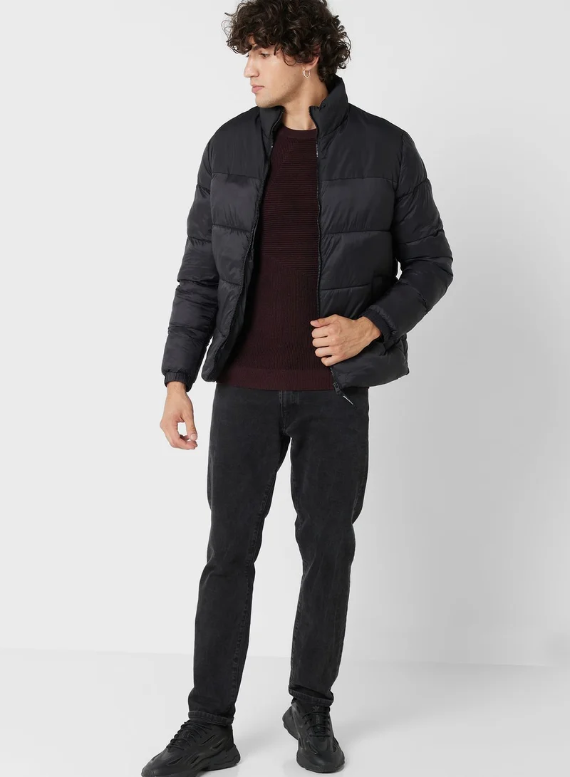 JACK & JONES Zip Through Puffer Jacket