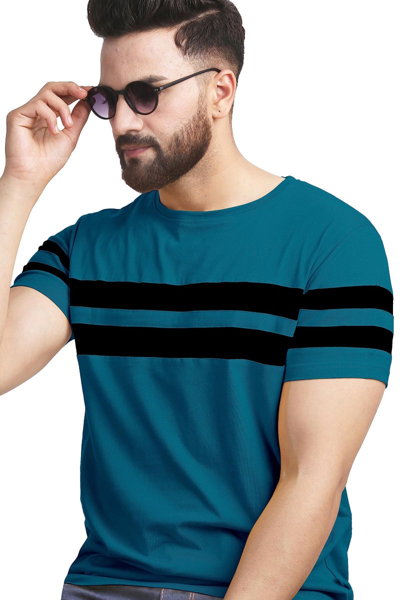 AUSK Men's Round Neck Regular Fit T-Shirts (Xx-Large) Teal - Image 1