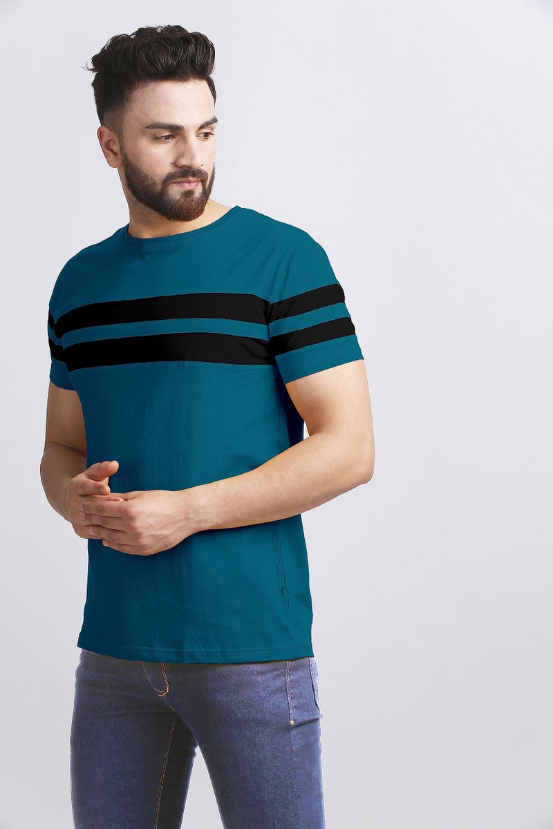 AUSK Men's Round Neck Regular Fit T-Shirts (Xx-Large) Teal - Image 4