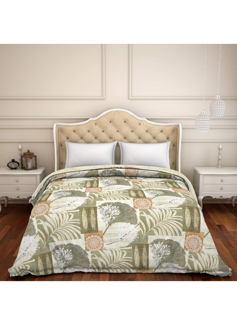 SPACES Spaces 100% Cotton Shell Quilt Double Soft Feel Skin Safe Breathable 144 Tc Beige Quilt for Double Bed  - Image 1
