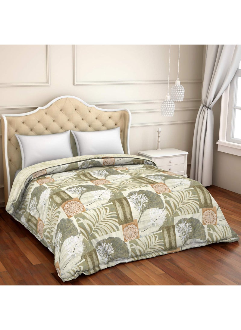 SPACES Spaces 100% Cotton Shell Quilt Double Soft Feel Skin Safe Breathable 144 Tc Beige Quilt for Double Bed  - Image 2