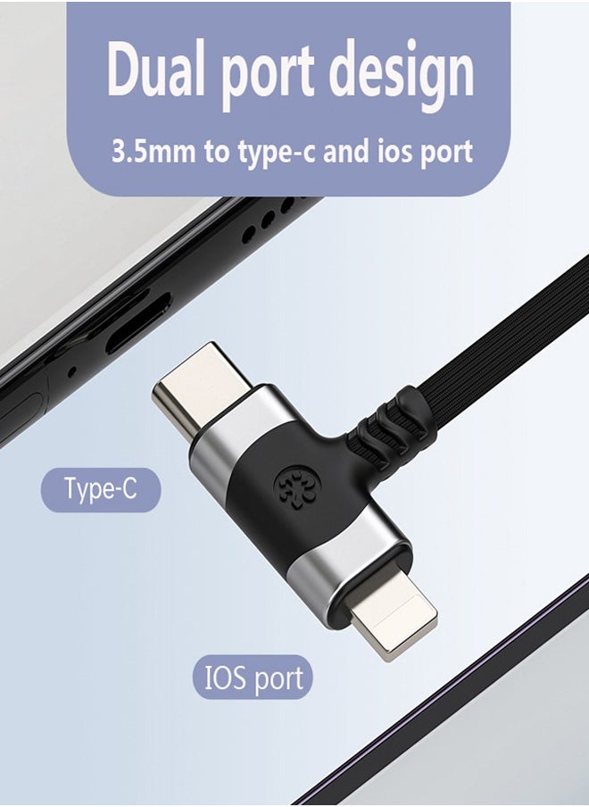 Generic - 2 in 1 audio adapter，lightning and USB C to 3.5mm headphone jack audio converter adapter DAC digital chip suitable for iPhone and Huawei, Sumsung,  xiaomi phones - Image 1