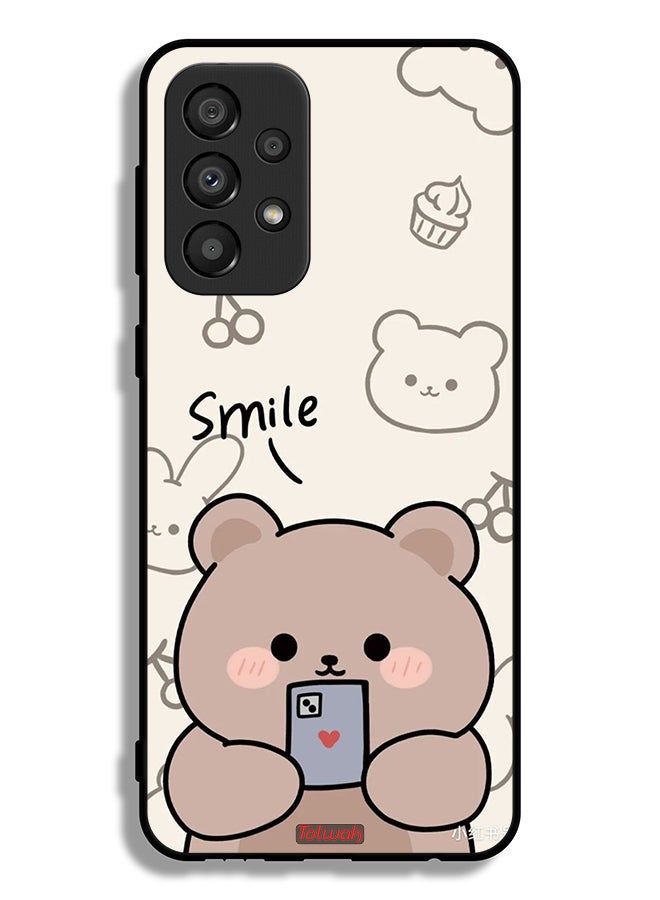 Tolwak Samsung Galaxy A33 5G Protective Case Cover Smile Bear Art - Image 1