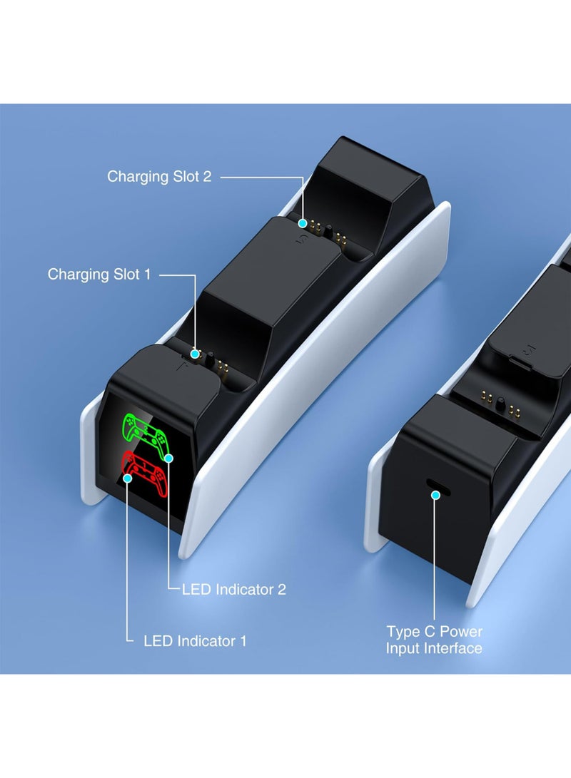 PS5 Controller Charging Station | PS5 Controller Charger for PlayStation 5 Dual Sense Controller | USB Type C PS5 Charger Stand with LED Indicator - Image 3