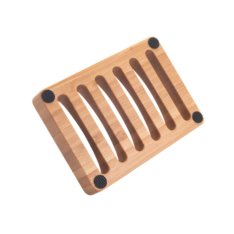 AmazerBath Soap Holder Soap Dish, Bamboo Soap Dish, 2 Pack Wood Soap Holder, Bar Soap Holder for Shower, Soap Tray Self Draining, Soap Saver for Shower, Bathroom, Kitchen(Natural Color) - Image 4