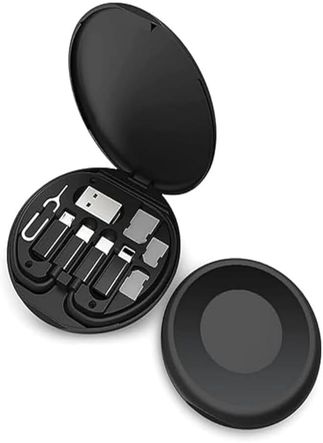 MJ Cables All In 1 Fast Charging Travel Data Cable Kit Contains Lightning and Micro USB Port Inbuilt Mobile Stand Compatible With All Types Of Mobile Phones