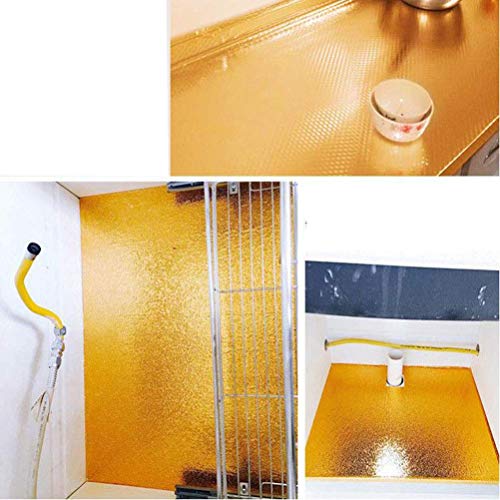 Ad Fresh 2 m Aluminium Foil Stickers, Oil Proof, Kitchen Backsplash Wallpaper Self-Adhesive Wall Sticker (Golden Plan, 60 cm x 300 cm (3 Meter)) - Image 4
