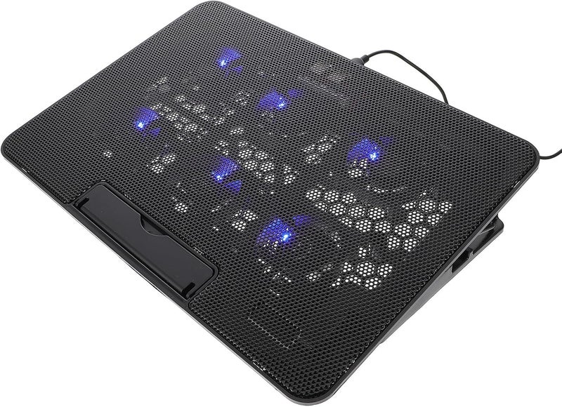 Vaguelly Laptop Cooling Pad 15.6 Inch with 1 Quiet Fan, Black Laptop Cooler Stand for Gaming and Office Use, Portable Cooling Base Compatible with 15.6" Notebooks - Image 1