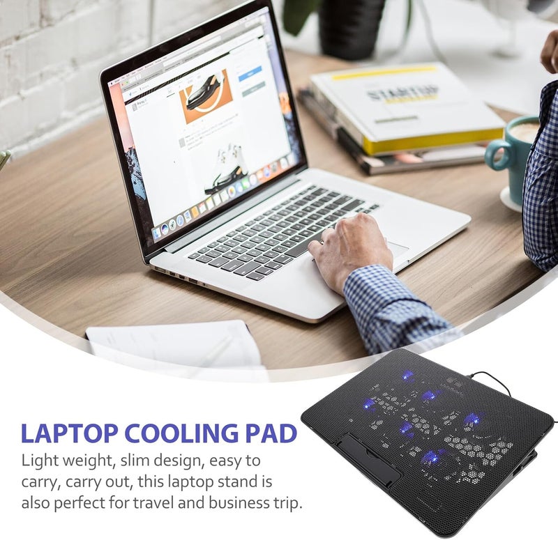 Vaguelly Laptop Cooling Pad 15.6 Inch with 1 Quiet Fan, Black Laptop Cooler Stand for Gaming and Office Use, Portable Cooling Base Compatible with 15.6" Notebooks - Image 3