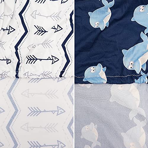 BlueSnail Print Changing pad Cover Set 2PK, Breathable and Comfortable Changing Pad Cover for Boys and Girls (Navy+ Navy) - Image 5