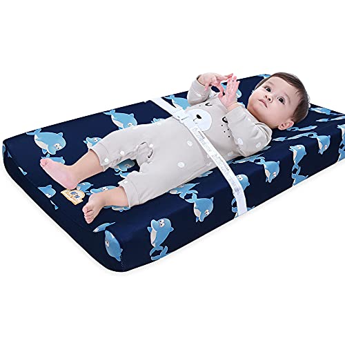 BlueSnail Print Changing pad Cover Set 2PK, Breathable and Comfortable Changing Pad Cover for Boys and Girls (Navy+ Navy) - Image 2