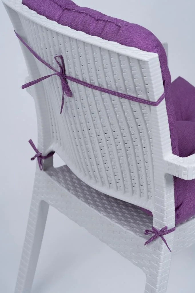 Altın Pamuk Candy Fluffy Purple Chair Cushion with Special Stitching and Lace 43X88 cm