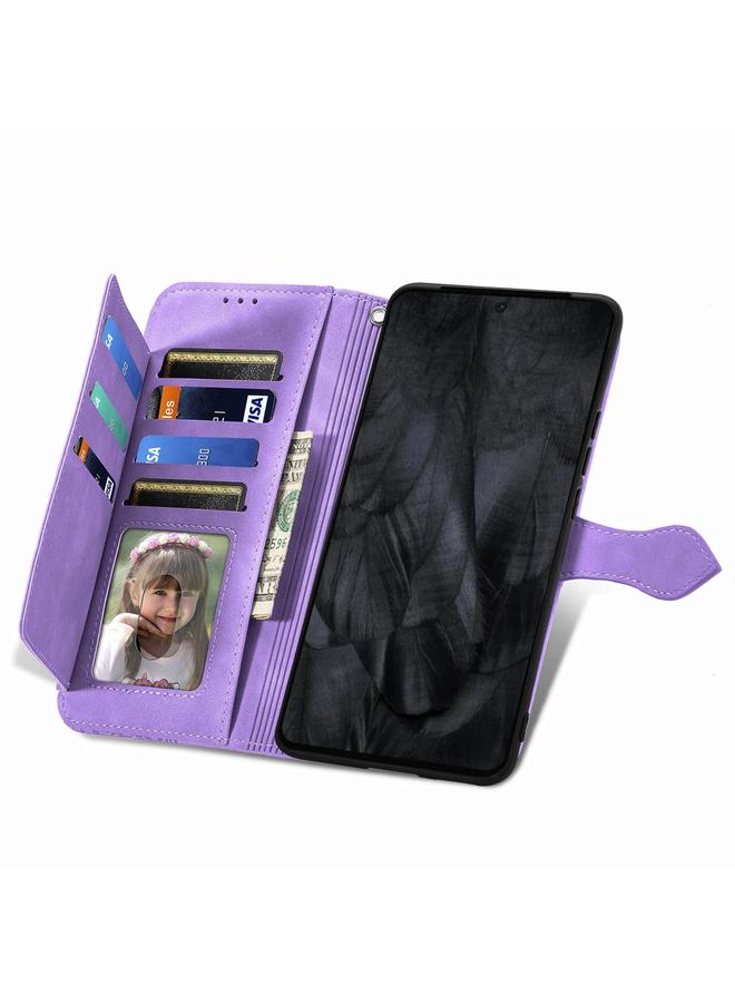 جرين تايجر جراب هاتف Google Pixel 8 Pro مصنوع من الجلد بسحاب منقوش عليه زهور - Image 4